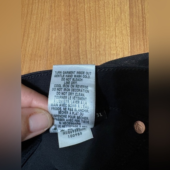 7 For All Mankind Snake Gold Design Black Ankle Pants Size 31 - Picture 6 of 10